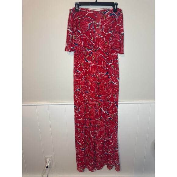 NWT Amanda Uprichard Topanga Jumpsuit in Red Floral Size Small - Picture 3 of 4